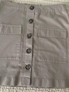 Simons Beige Button-Front Midi Skirt